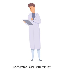 Write online help icon cartoon vector. Treatment team. Hospital health