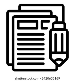 Write online lesson icon outline vector. Course learn. School speak