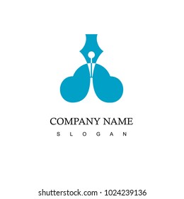 Write Online Logo, Cloud Pen Logo