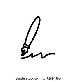 Write outline icon in black color