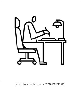 ícone escrever estrutura de tópicos. um homem escrevendo ilustração.