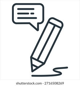 Ilustración vectorial de icono de esquema de escritura