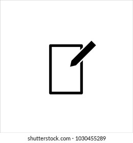 Write paper icon vector, paper and pen