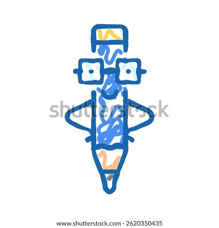 write pen character doodle icon sketch vector. write pen character sign. isolated symbol illustration