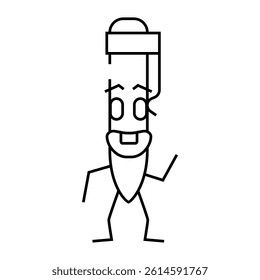 write pen character line icon vector. write pen character sign. isolated contour symbol black illustration