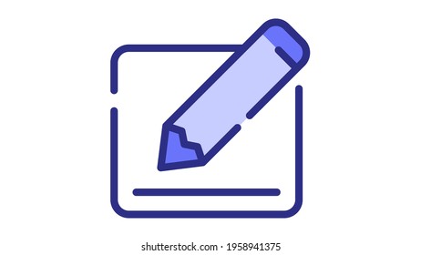 write pen form field single isolated icon with dash or dashed line style
