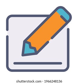 write pen form field single isolated icon with flat dash or dashed style