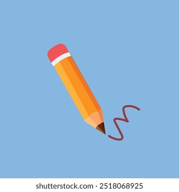 write pencil in flat vector design.