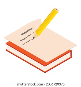Write pencil icon. Isometric illustration of write pencil vector icon for web