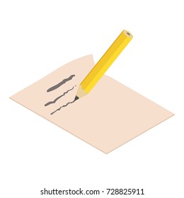 Write pencil icon. Isometric illustration of write pencil icon for web