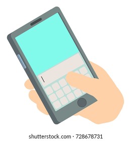 Write phone icon. Isometric illustration of write phone icon for web