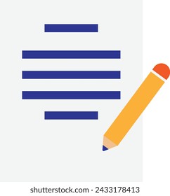 Write Plan Strategy Icon Vectror Flat Illustration