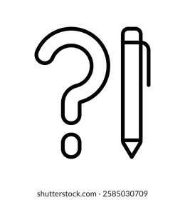 write question icon line vector design in trendy style
