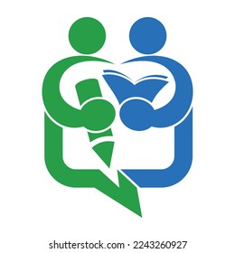 write read book people logo template
