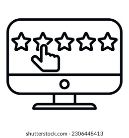 Write review icon outline vector. Medal award. Top quality