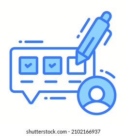 write review icon, Survey and Feedback, modern vector illustration 