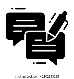 Schreibrezensymbol, Umfrage und Feedback, moderne Vektorgrafik 
