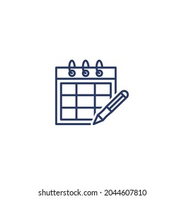 vector de calendario de programación de escritura