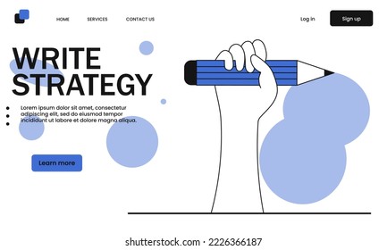 Write strategy and concept of creating, marketing and sharing of digital content vector illustration concept. Content marketing advertising and creative idea. Project development and thinking