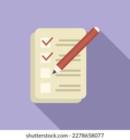 Write task icon flat vector. Work project. Watch timer