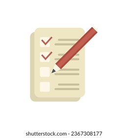 Write task icon flat vector. Work project. Watch timer isolated