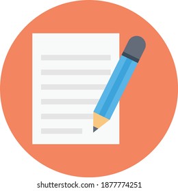 write vector colour flat icon