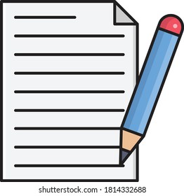 write vector flat color icon 