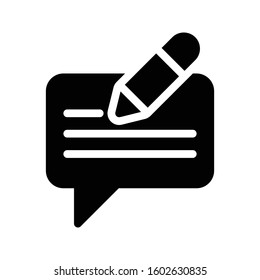 write vector glyph flat icon  