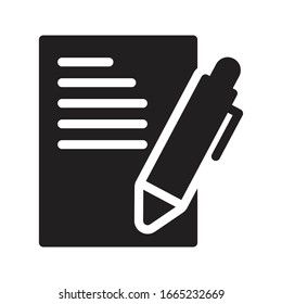 write vector glyph flat icon 