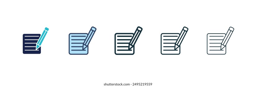 Write vector icon set black filled and outlined style.