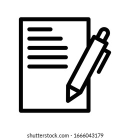 write vector thin line icon 