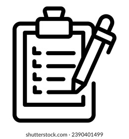 Write wishlist icon outline vector. Journal gift. Store list