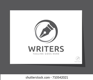 write writers pen logo icon vector template