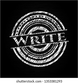 Write written on a blackboard