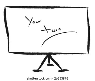 Write your business data on the flipchart