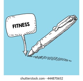 writen on the speech bubble with pen
