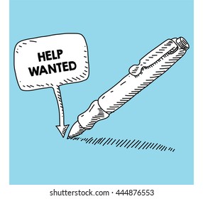 writen on the speech bubble with pen