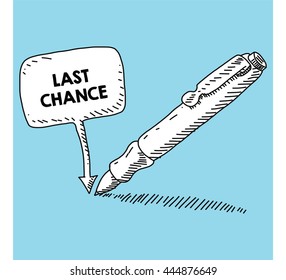 writen on the speech bubble with pen