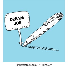 writen on the speech bubble with pen