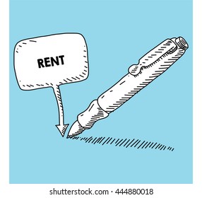 writen on the speech bubble with pen