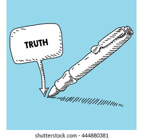 writen on the speech bubble with pen