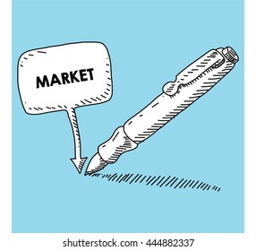 writen on the speech bubble with pen