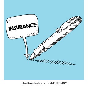writen on the speech bubble with pen
