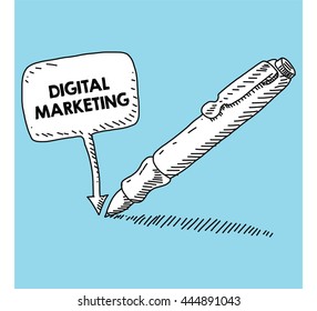 writen on the speech bubble with pen