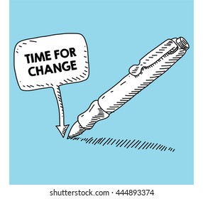 writen on the speech bubble with pen