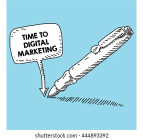 writen on the speech bubble with pen
