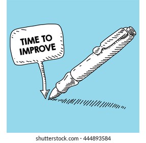writen on the speech bubble with pen