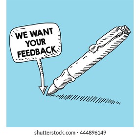 writen on the speech bubble with pen