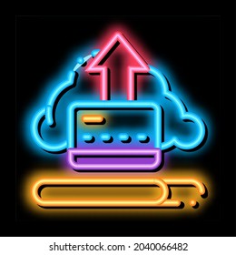 Write-Off Data Through Cloud Storage neon light sign vector. Glowing bright icon Write-Off Data Through Cloud Storage sign. transparent symbol illustration