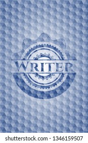 Writer blue hexagon emblem.